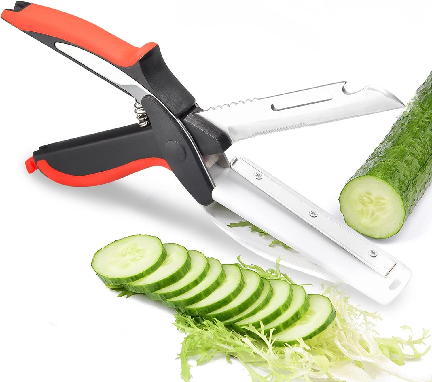 Vegetable Scissors and Food Cutter - Kitchen Shears With Cutting Board, Quick Slicer, Chopper for... | Amazon (US)