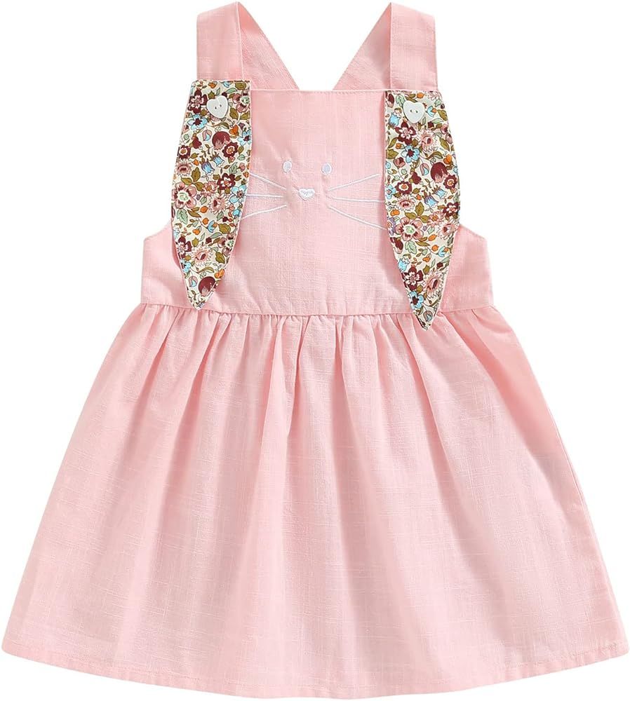 Color:    Cotton Linen Dress-pink | Amazon (US)