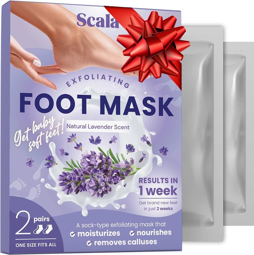 Scala Foot Peel Mask Treatment (2 Pack) Dead Skin Remover For Feet, Dry Cracked Feet, Exfoliator ... | Amazon (US)