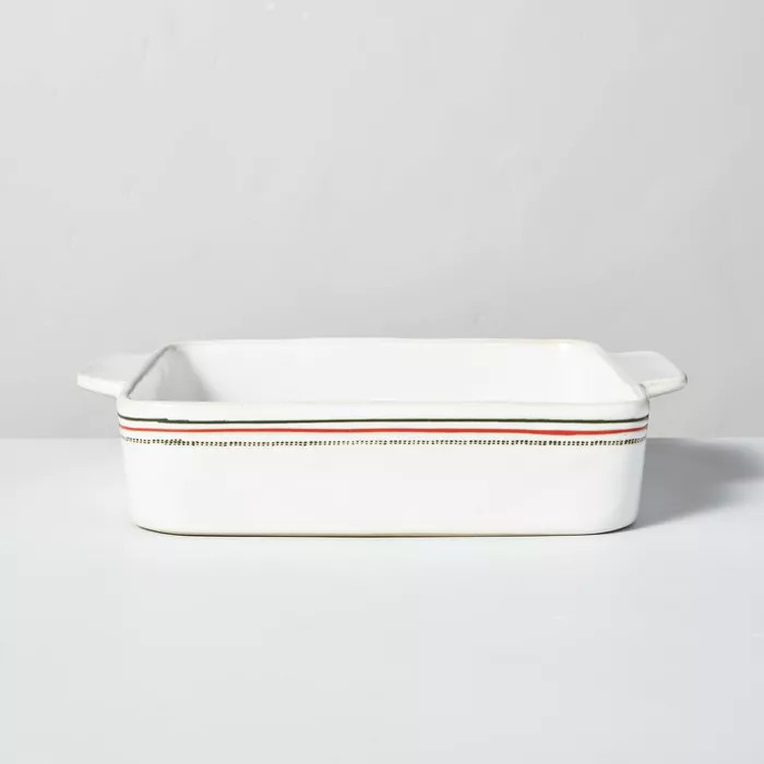 9" x 13" Holiday Stripes Stoneware Baking Dish Red/Green - Hearth & Hand™ with ... | Target