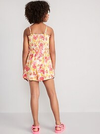 Sleeveless Printed Smocked Romper for Girls | Old Navy (US)