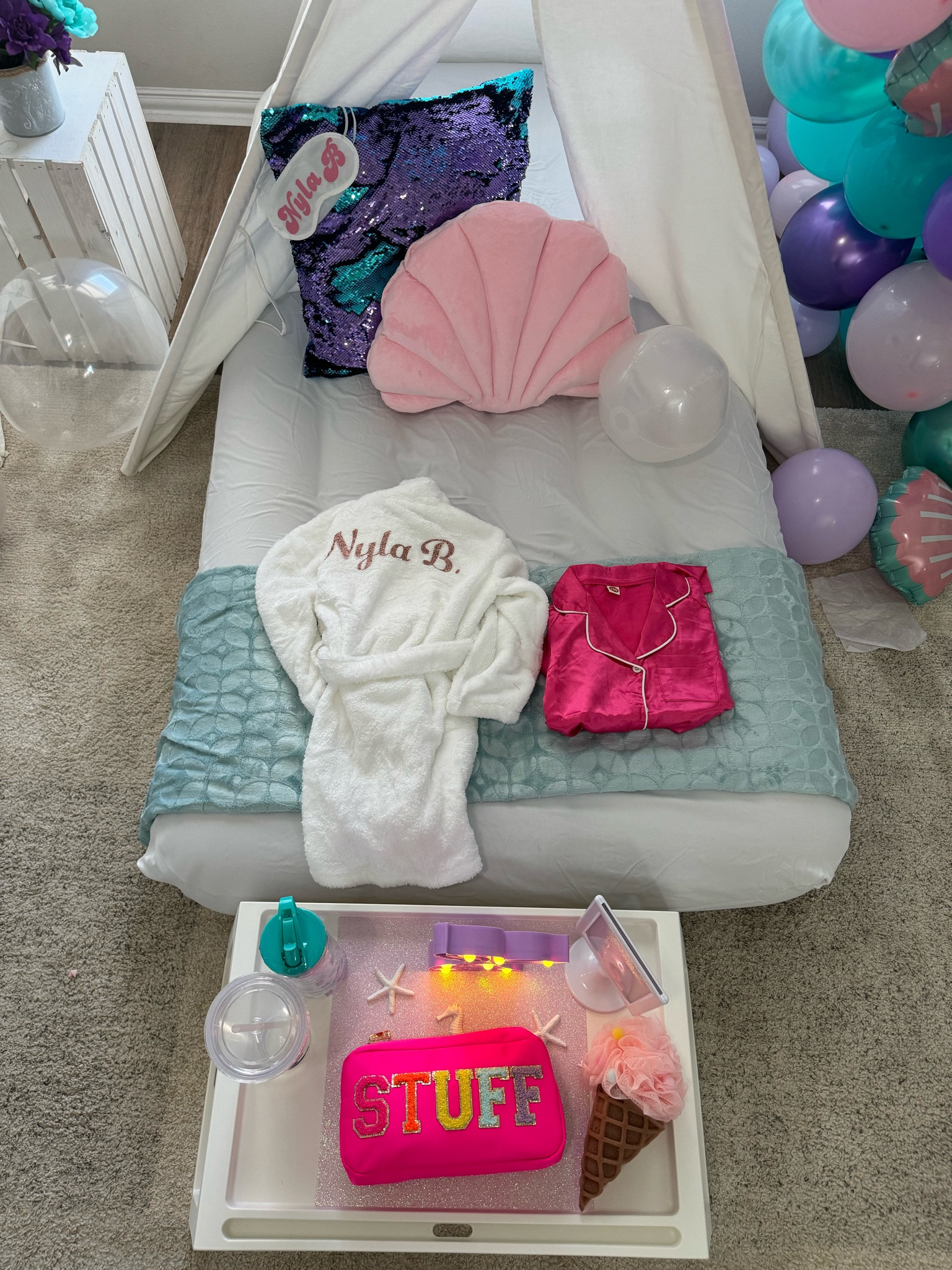 Sleepover spa tent party decor + goodies 

#LTKParties #LTKFamily #LTKKids