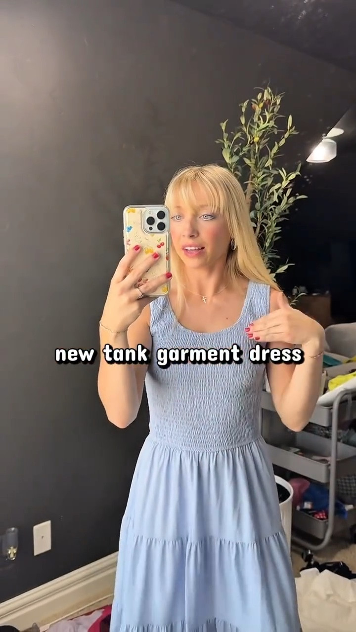 my new fav garment friendly dress! comment SHOP for the link! Comes in tons of colors too!🤭🫶🏼 garment friendly dress new tank garments lds mom modest fashion outfit inspo