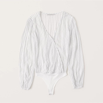 Wrap-Front Long-Sleeve Bodysuit | Abercrombie & Fitch (US)