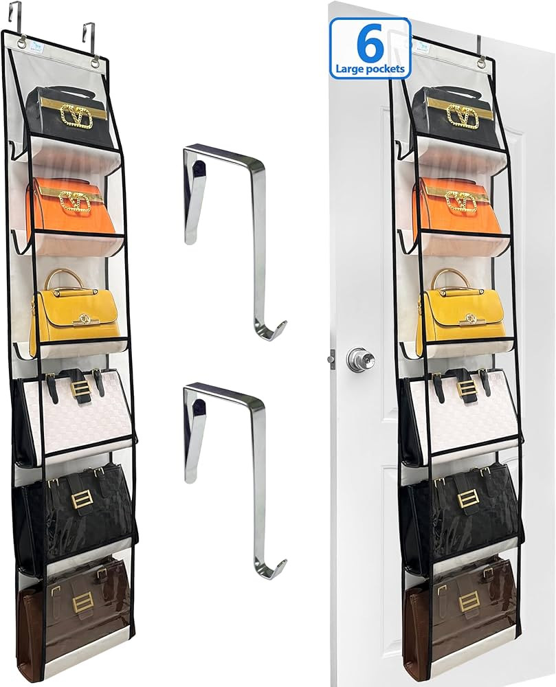 Over the Door Purse Organizer, 2-Pack, Holds Bigger Bags, Heavy Duty Hooks (No Damage to Door Fra... | Amazon (US)