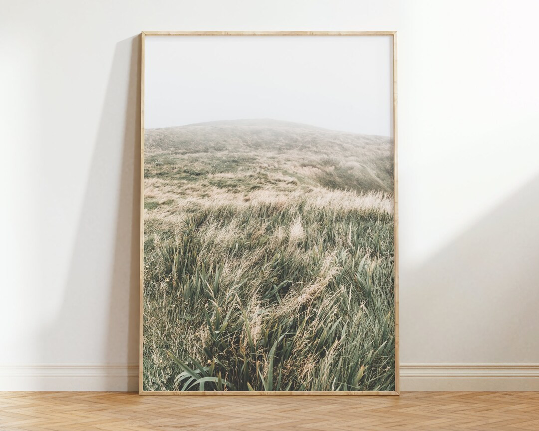 Sage Green Wall Art, Nature Landscape Print, Grass Print, Modern Farmhouse Wall Art, Minimalist P... | Etsy (US)