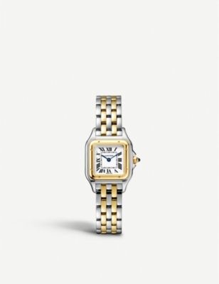 CARTIER CRW2PN0006 Panthère de Cartier small model 18ct yellow-gold and stainless steel watch | Selfridges