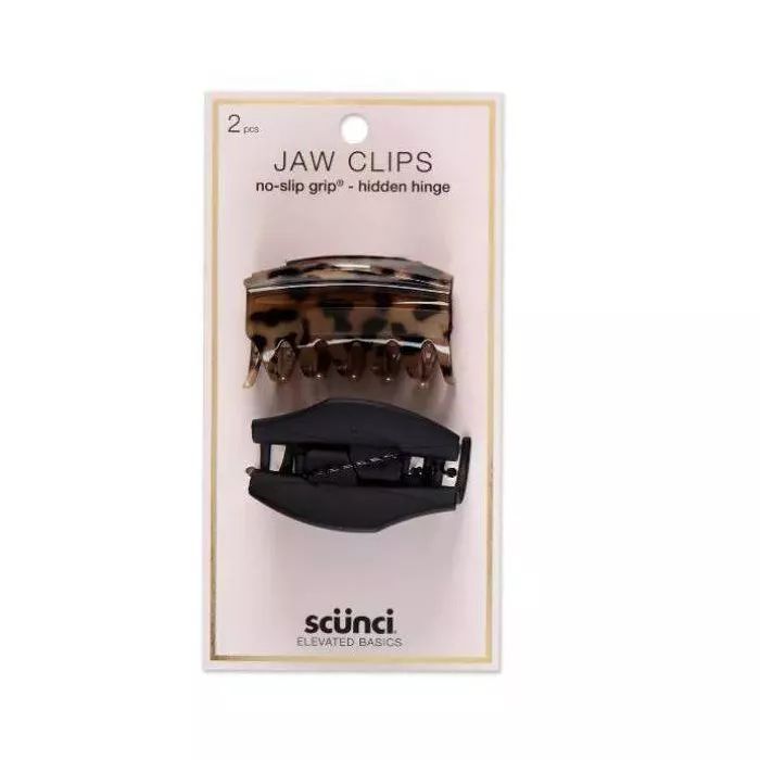 scunci 6cm Covered Hinge No Slip Jaw Clips - 2pk | Target
