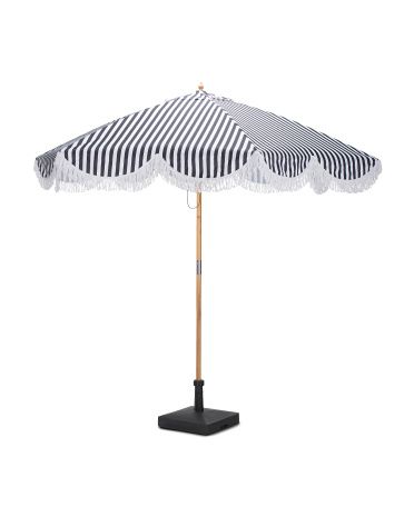 Round Stripe Fringe Patio Umbrella | TJ Maxx