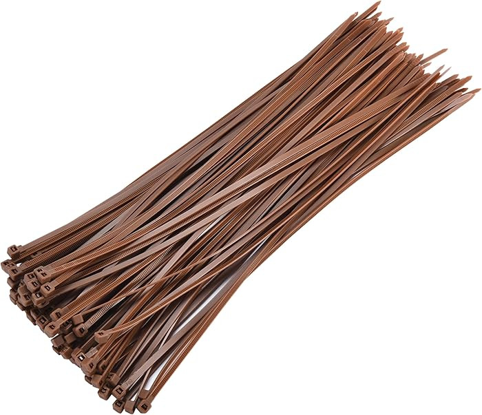 Bolt Dropper Zip Ties Pack of 100-12-Inch Brown Heavy Duty Cable Ties - 40 lbs Strength Self-Lock... | Amazon (US)