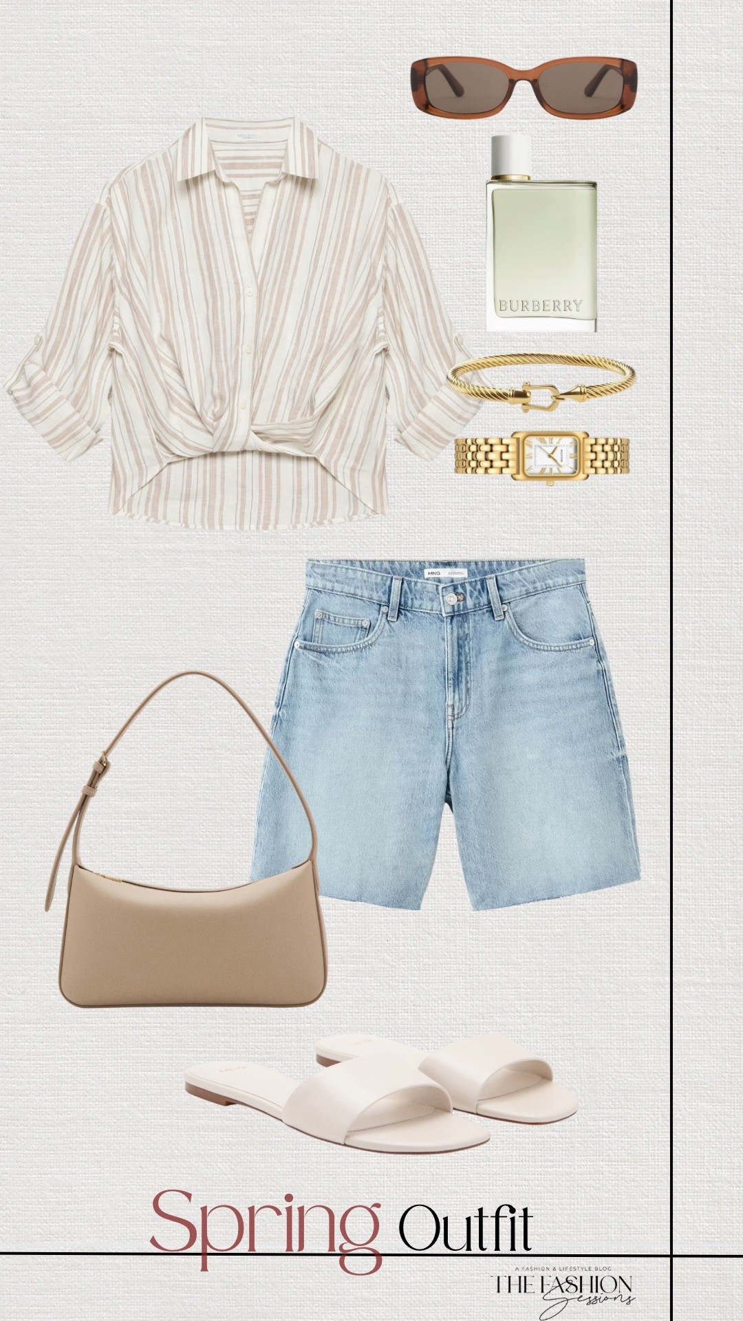 Spring Outfit | Tucked Linen Top | Denim Shorts | Shoulder Bag | White Sandals | 

#LTKootd #LTKSeasonal #LTKgrwm