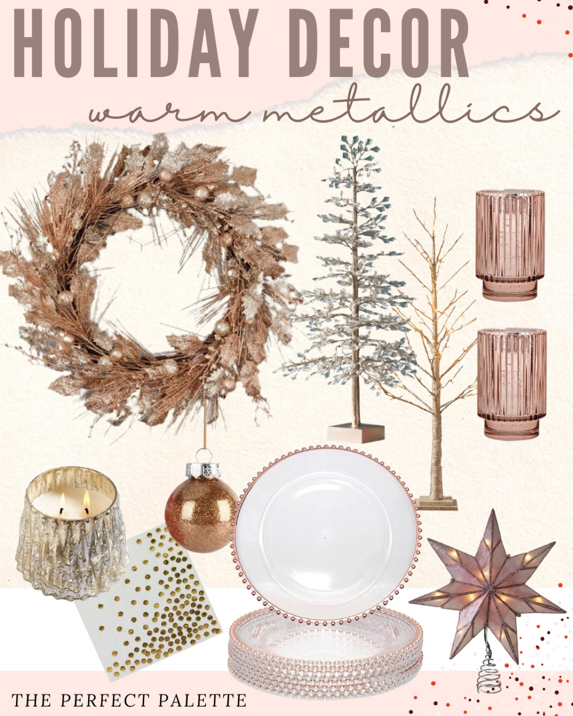 Home for the Holidays!✨ Warm Metallics: Rose gold wreath, tabletop trees, and decor must-haves! #christmaswreath #christmas #entertaining 

#wreath #christmasdecor #homedecor #holidaydecor #walmart #walmartfinds #walmarthome #mantle #candleholder #ornament #christmasornament #snow #snowday 

#LTKhome #LTKfamily #LTKfindsunder100