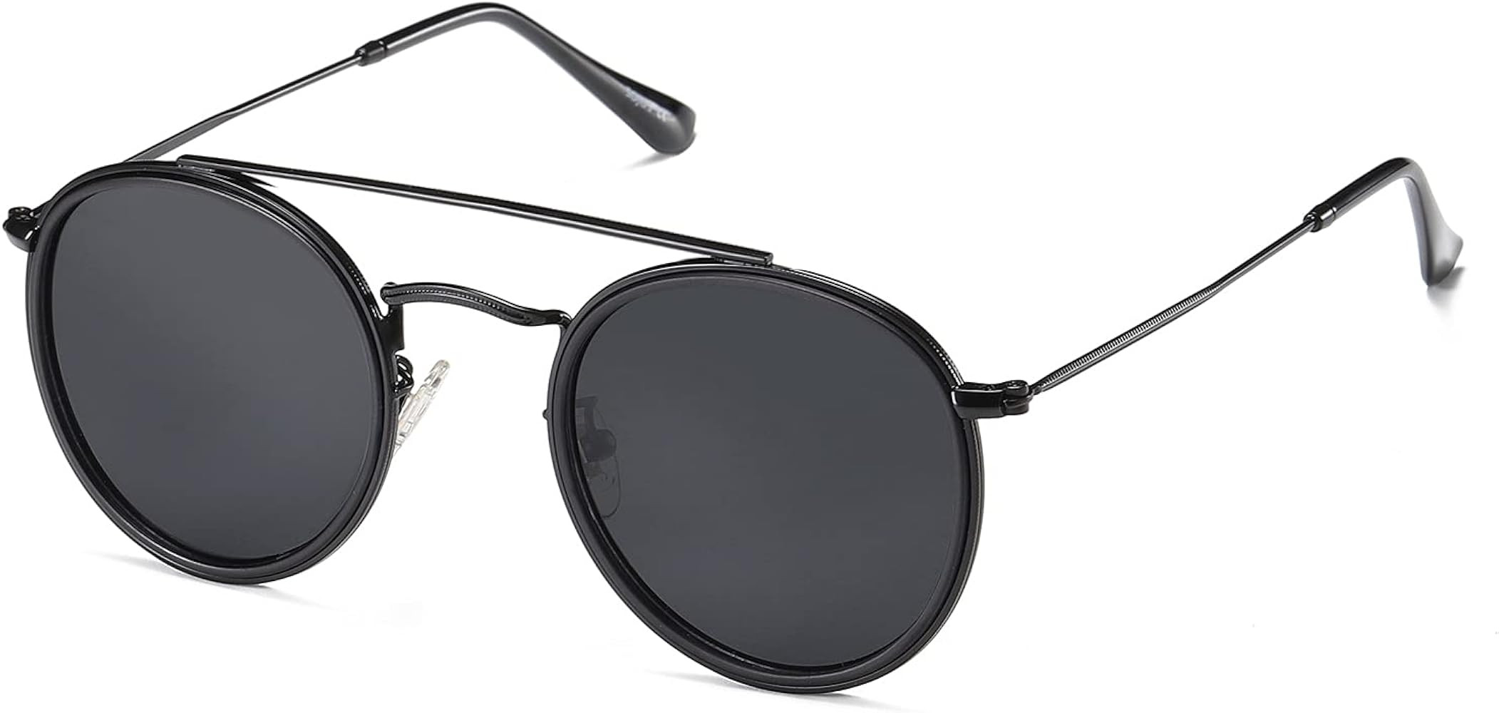 SOJOS Small Retro Round Polarized Sunglasses UV400 Double Bridge Sunnies SUNSET SJ1104 | Amazon (US)