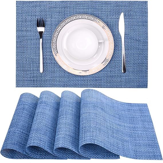 Zupro Placemats Set of 4 for Kitchen Dining Table Washable Braided Table Mats Heat-Resistant Plac... | Amazon (US)