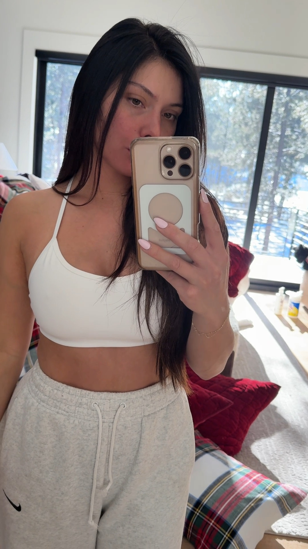 Time to tackle this bedroom refresh! Wearing a size small in these sweats. Definitely suggest letting them air dry. Sports bra is one of my absolute faves. I have it in multiple colors!

#LTKHome #LTKgrwm #LTKootd