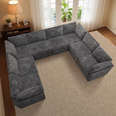 HOMLUX 130 Inches Sectional Sofa Couch, Oversized U Shaped Cloud Couch for Living Room, Deep Seat Convertible Sleeper Couch with Reversible Chaise | Target