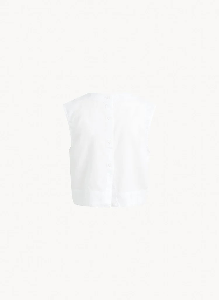 BOXY BUTTON BACK TOP WHT - Bella Dahl | Bella Dahl