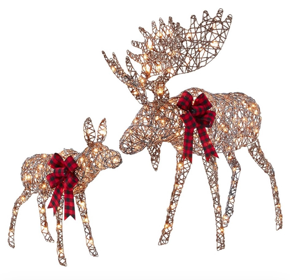 Rattan moose family, prelit outdoor Christmas decor!

#LTKHoliday #LTKSeasonal #LTKHome