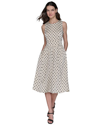 KARL LAGERFELD PARIS Women's Hammered Satin Midi Dress - Macy's | Macy's