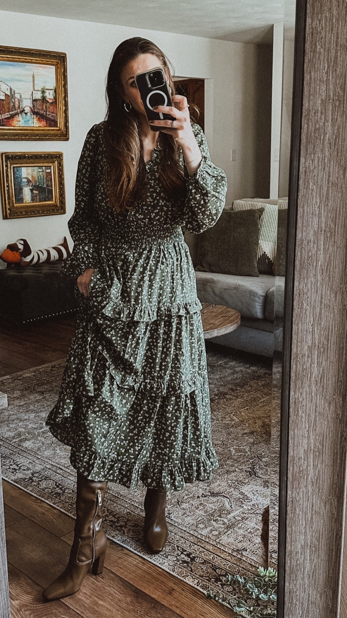 Fall Dress and Fall Boots 🍂 

Unfortunately, I haven't been able to wear this autumn outfit out of my house yet because we have had nothing but summer weather, but I'm loving it! Pairing a maxi floral dress with high knee boots is  always an easy way to style dresses for fall. 

#LTKSeasonal #LTKStyleTip #LTKFindsUnder100