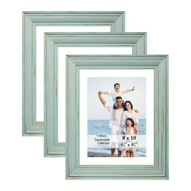 Icona Bay 8x10 Eggshell Blue Picture Frames w/ Mat, 3 Pack, Countryside Collection (US Company) | Walmart (US)