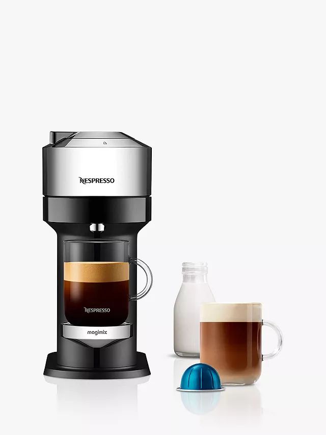 Nespresso Vertuo Next Coffee Machine by Magimix, Chrome | John Lewis (UK)