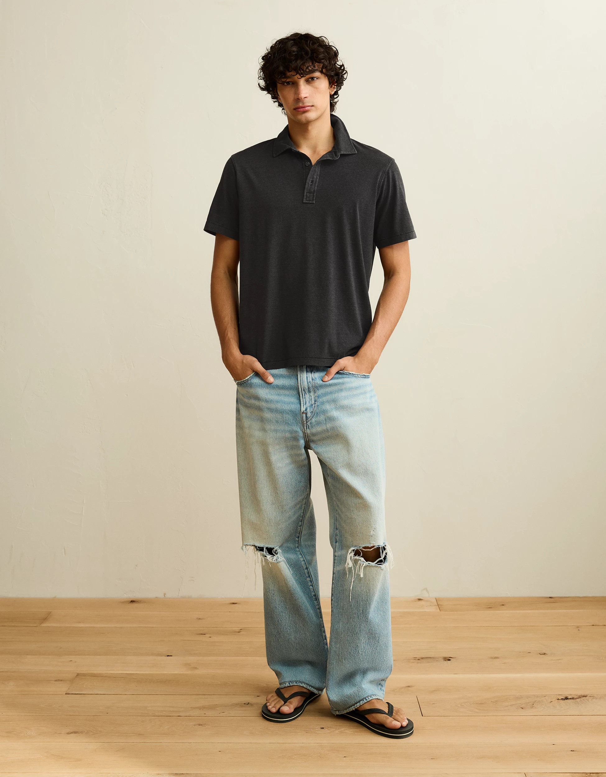 AE Standard Fit Lightweight Polo Shirt | American Eagle Outfitters (US & CA)