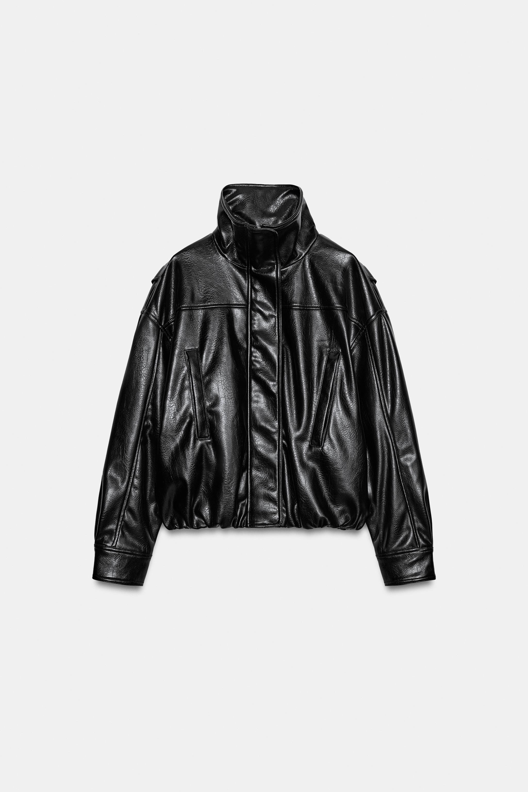 LEATHER EFFECT BOMBER JACKET | Zara UK