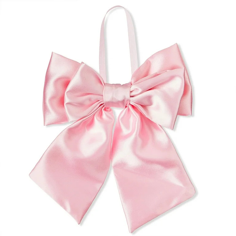 Pink Satin Bow Christmas Ornament, 6.5", by Holiday Time | Walmart (US)