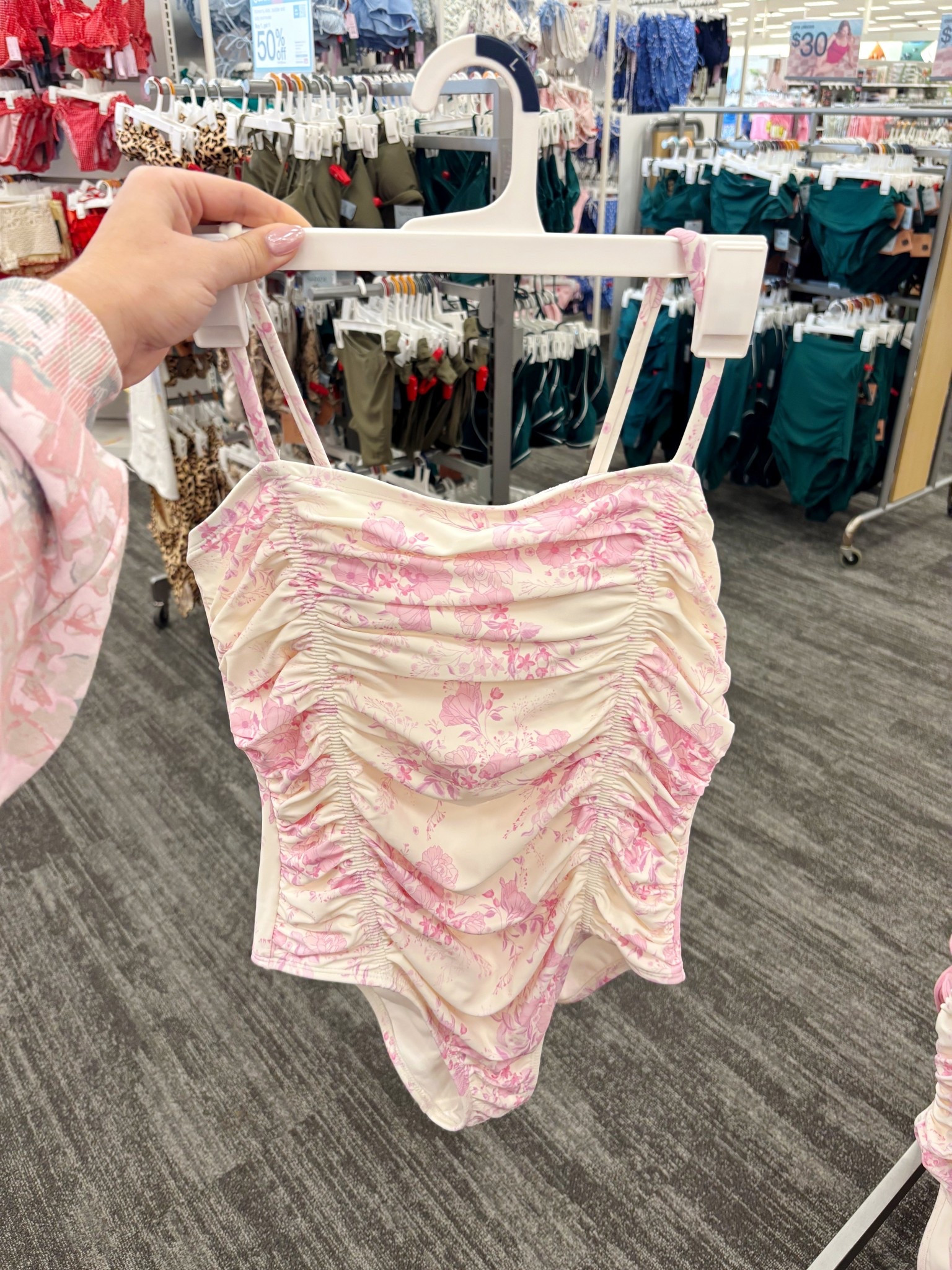 Bathing suits have arrived @Target  Spring break, vacation style, one piece swimsuit 🩷

May need to size up 

#LTKTravel #LTKSeasonal #LTKSaleAlert