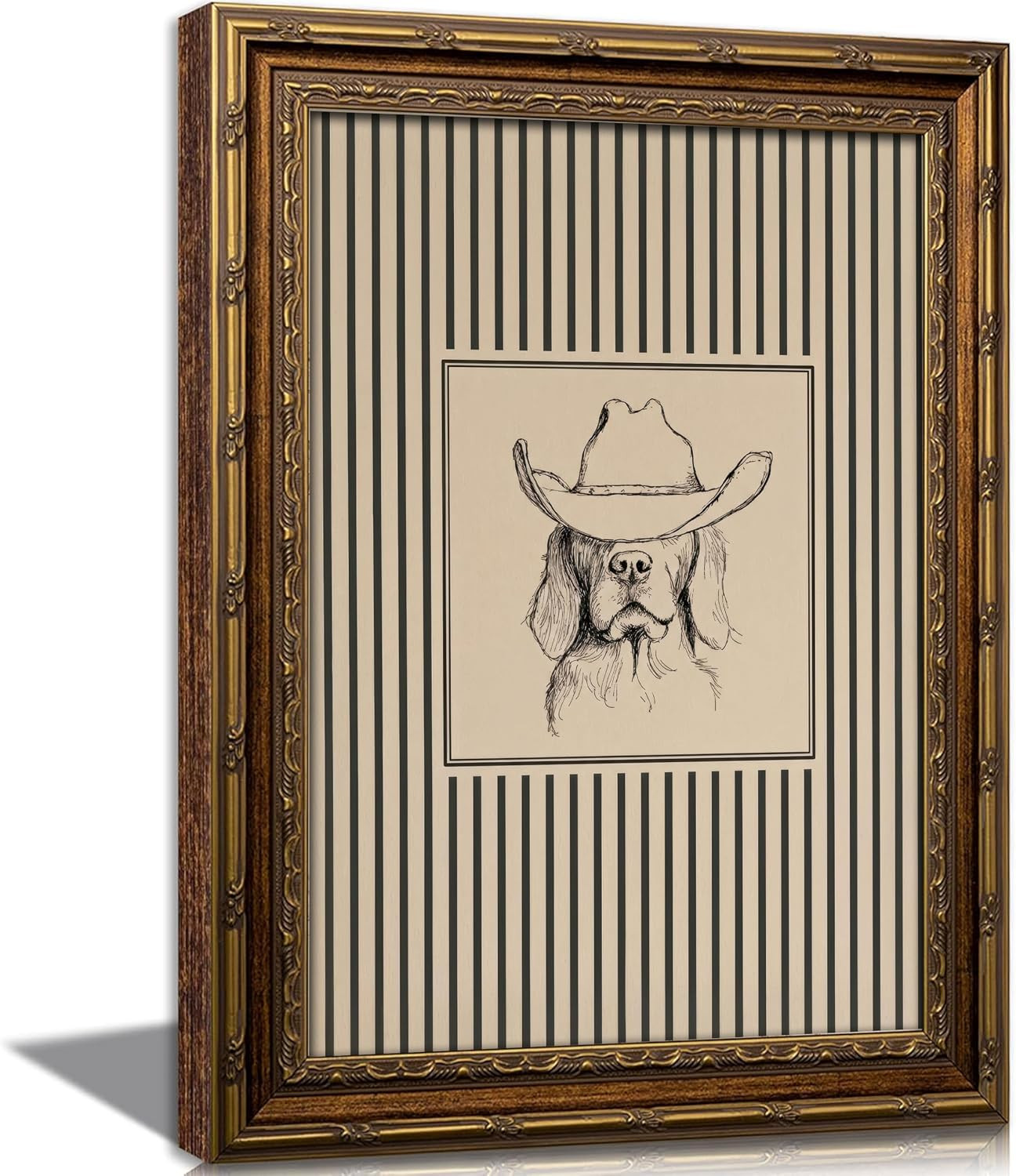 Vintage Gold Framed Cowboy Dog Wall Art Western Dog Decor 9x11in | Amazon (US)