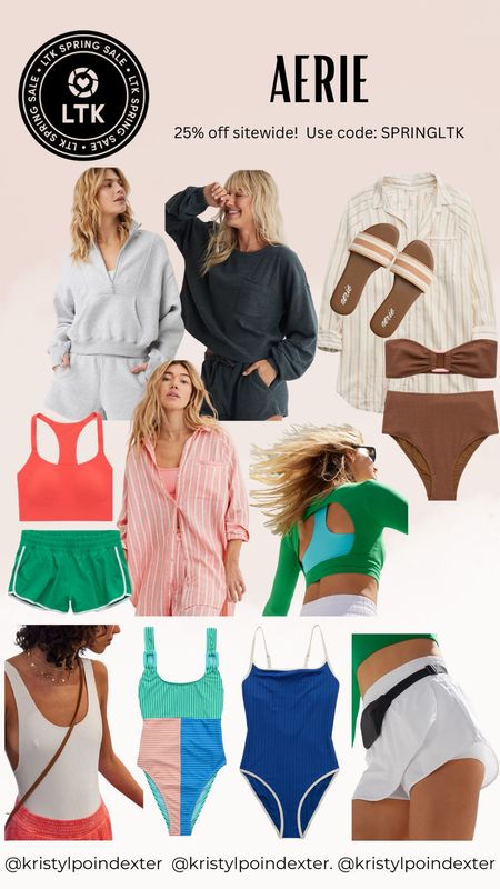 Aerie LTK Spring Sale happening now! 25% off site wide! Perfect place to find comfy casual looks for work from home, lounging, swimsuits, spring break style, vacay outfits & more! 

Use code: SPRINGLTK

#LTKtravel #LTKSpringSale #LTKfindsunder100