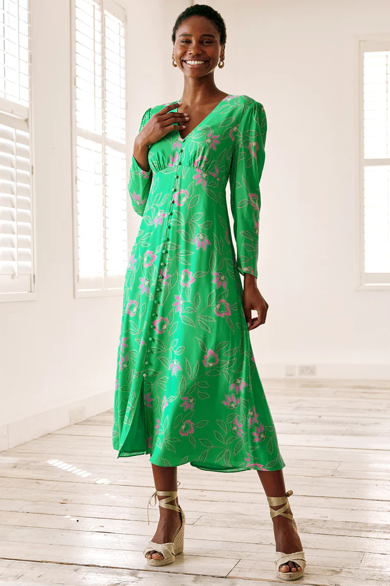 Claudia Dress | Waterlily Green | Aspiga