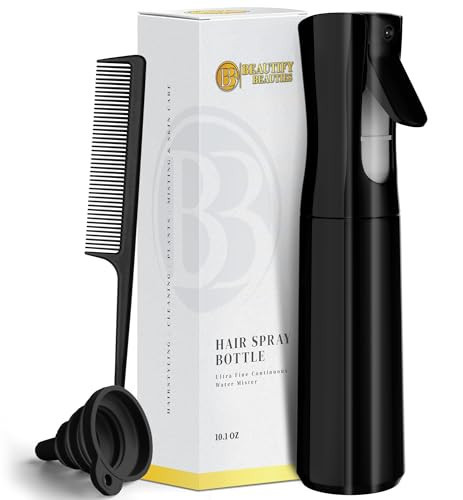 BeautifyBeauties Continuous Spray Bottle - Hair Spray Bottle Bundle with Comb, Markers - Plant Mister Spray Bottle for Plants, Water Spray Bottle Fine Mist Sprayer (Black 10.2) | Amazon (US)