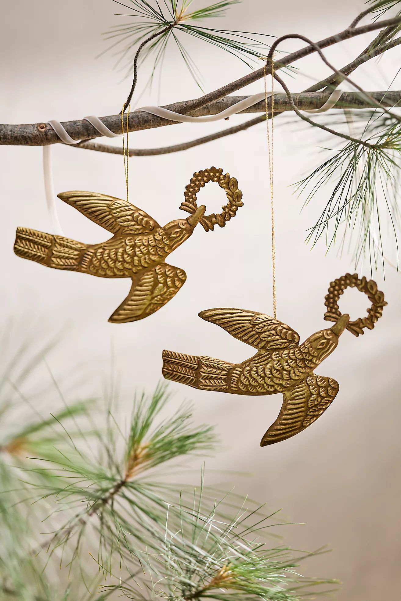 Swallow + Wreath Ornaments, Set of 2 | Terrain