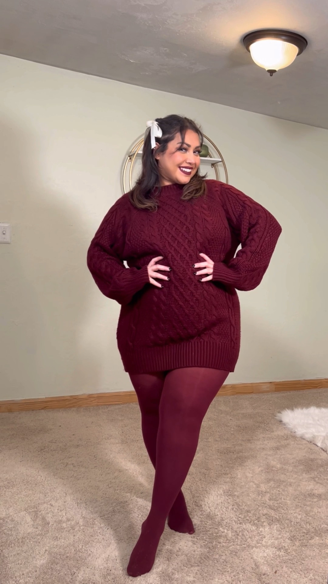 @amazon cozy sweater dress outfit!💖 #ad, #founditonamazon, #WinterFavorites2025

#LTKootd #LTKPlusSize #LTKgrwm