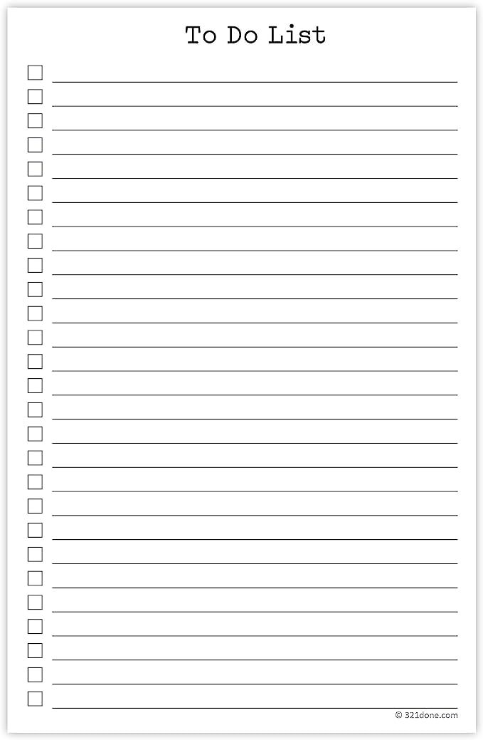 321Done to Do List Notepad - 50 Sheets (5.5" x 8.5") College-Ruled, to-Do's Notepad Tear Off, Pla... | Amazon (US)
