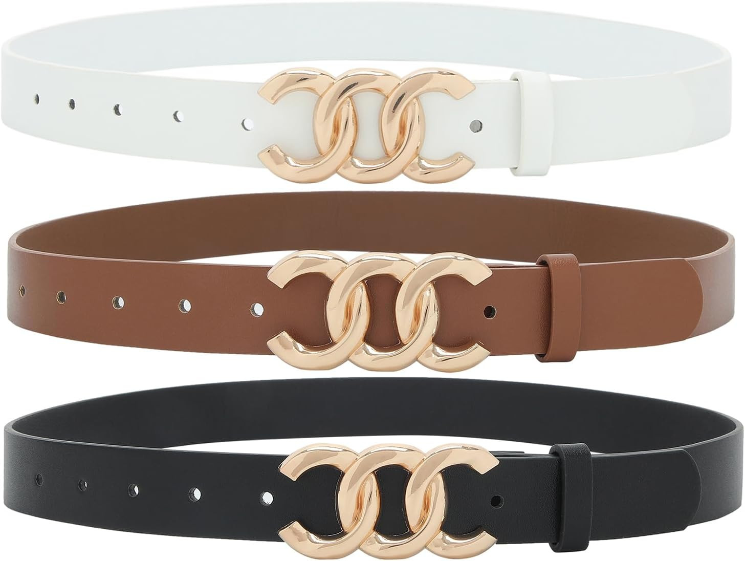 Women Belt for Jeans Dress with Gold Buckle | Amazon (US)