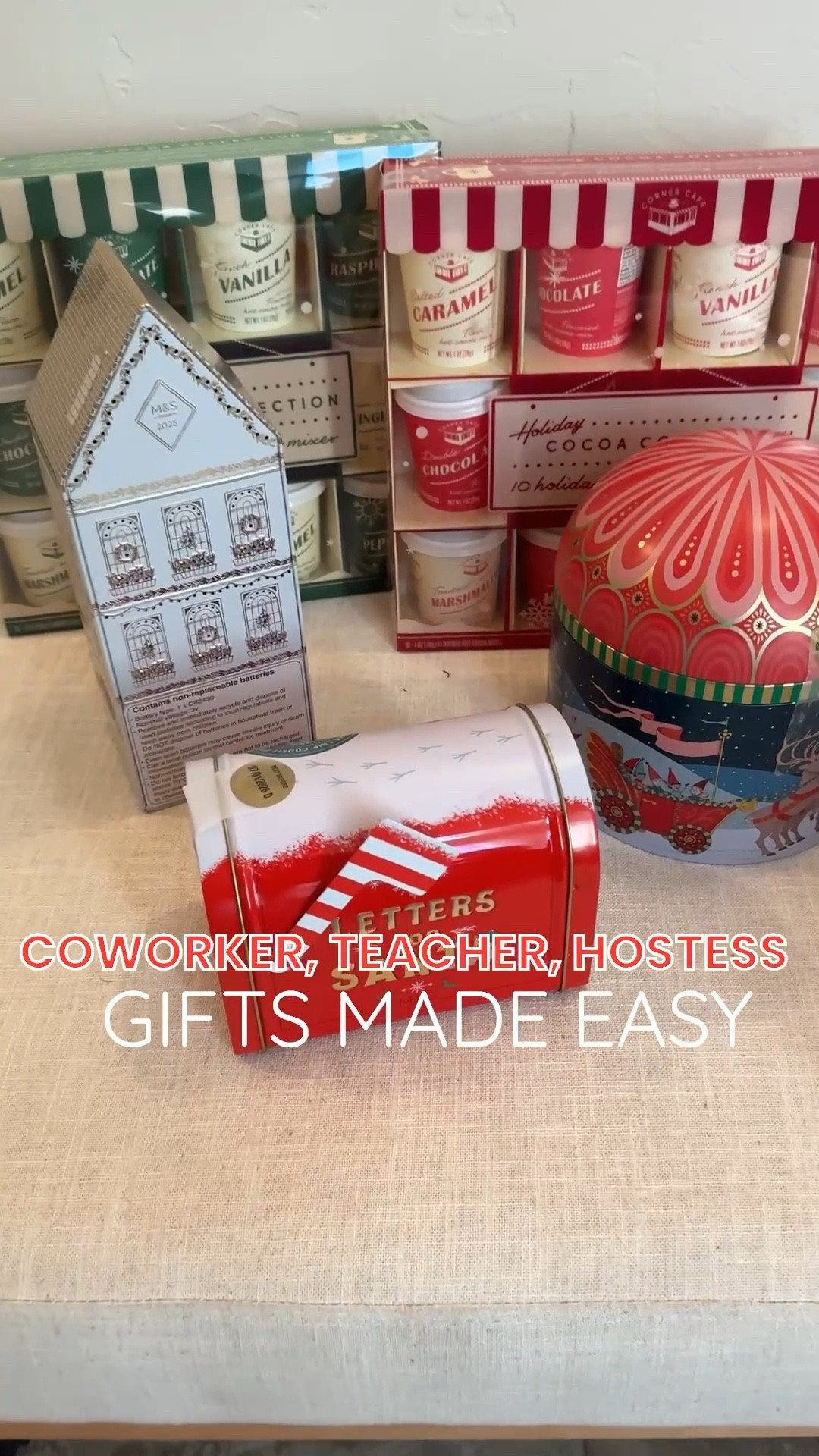 Holiday gifting made so easy 🎄✨ These unique cookie tins from Marks & Spencer actually light up — the perfect gift for coworkers, teachers, neighbors, or party hosts. Pair them with this gourmet hot cocoa cup set for an affordable, thoughtful bundle everyone will love. Linking all the festive favorites!

holiday gifts for coworkers
teacher gift ideas
hostess gift ideas
Target holiday finds
affordable Christmas gifts

#HolidayGiftGuide2025 #LTKGifts #TargetHolidayFinds #GiftIdeasForEveryone #AffordableHolidayGifts

#LTKWorkwear #LTKHoliday #LTKGiftGuide