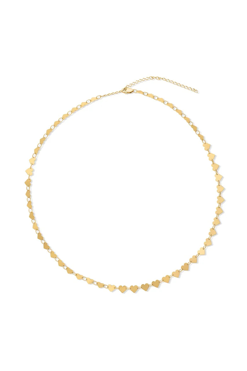 14KY Heart Mirrored Chain Necklace | Susan Saffron Jewelry