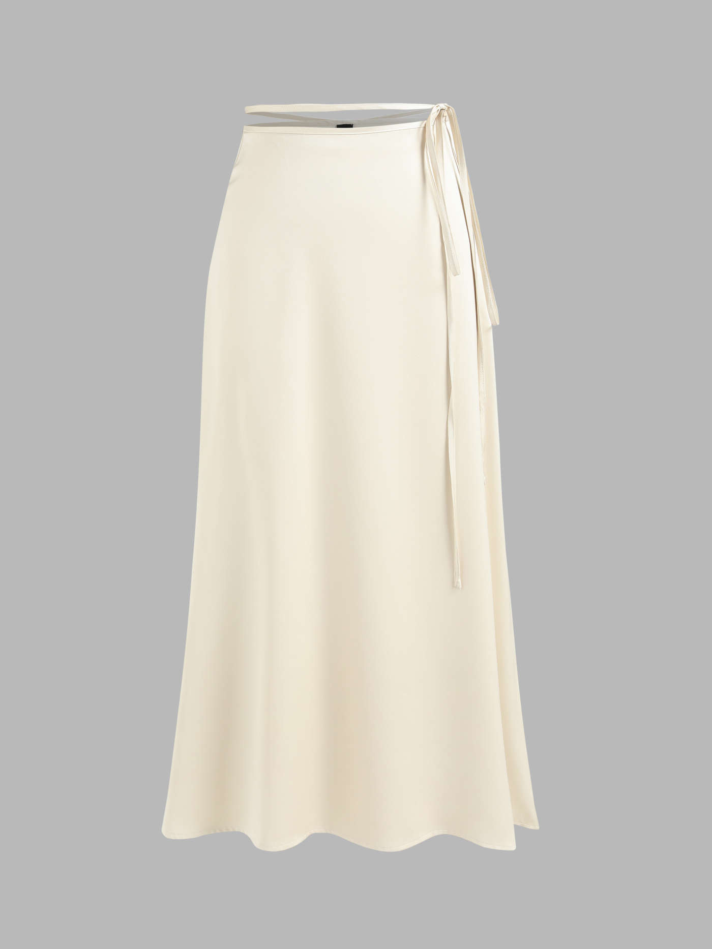 Knotted Solid Satin Midi Skirt | Cider