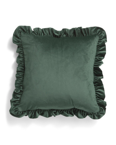 Made In Usa 18x18 Luxury Velvet Ruffle Pillow | TJ Maxx