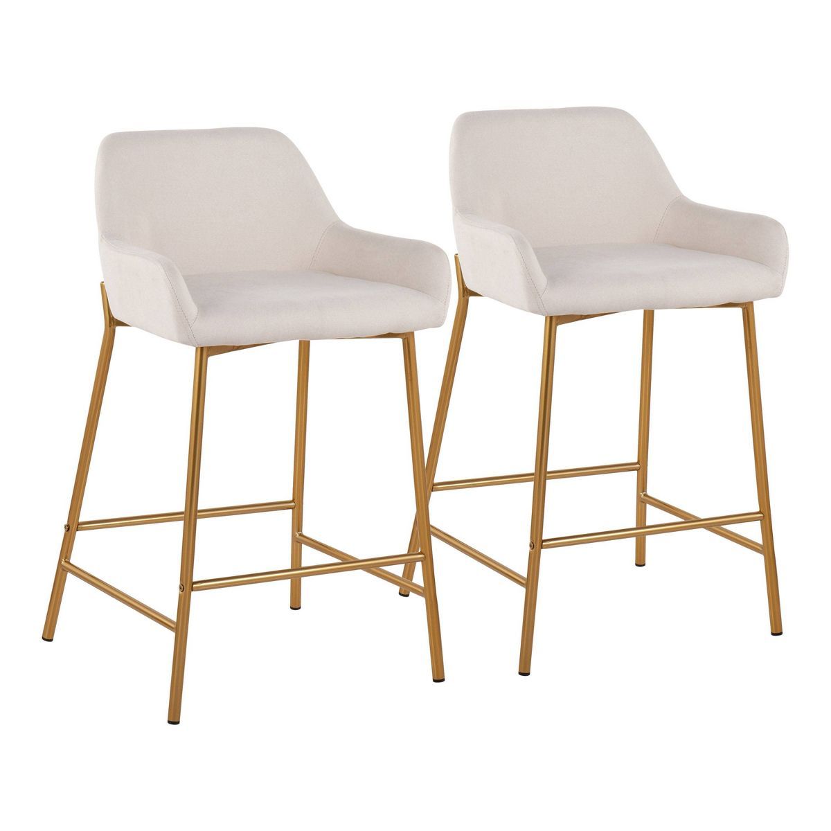 Set of 2 Daniella Metal/Polyester Counter Height Barstools - LumiSource | Target