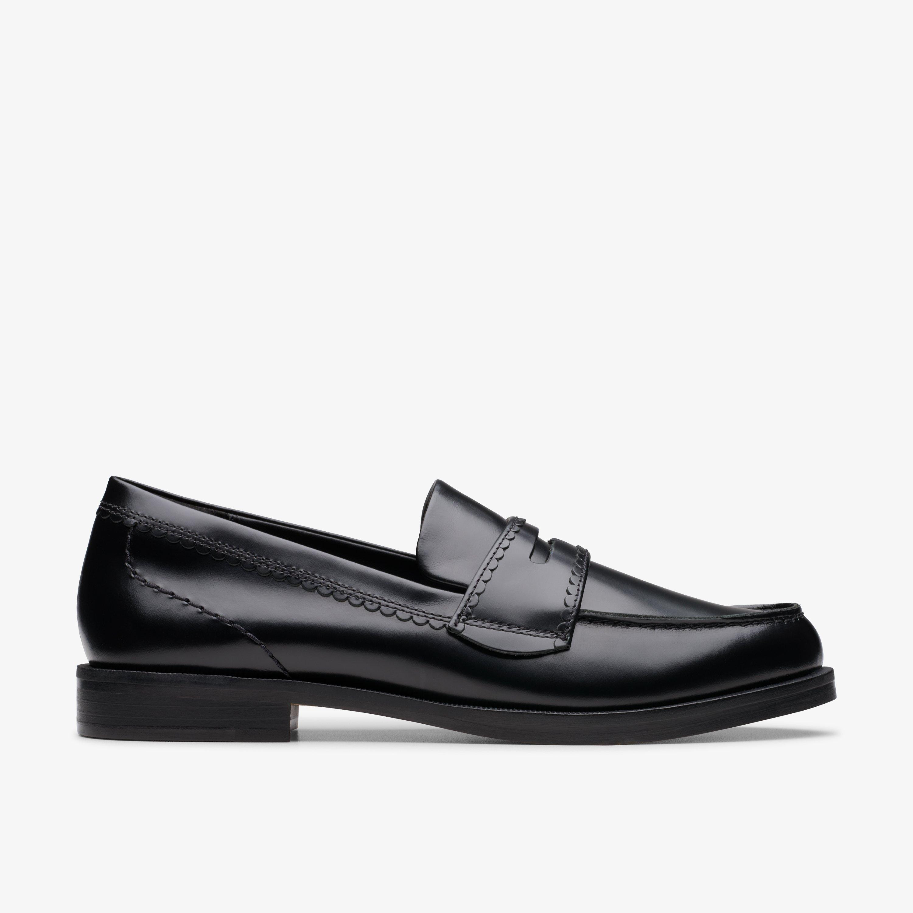 Womens Straven Edge Black Leather Loafers | Clarks | Clarks (US)