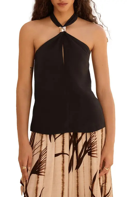 NEXT Hardware Halter Top in Black at Nordstrom, Size 12 Us | Nordstrom