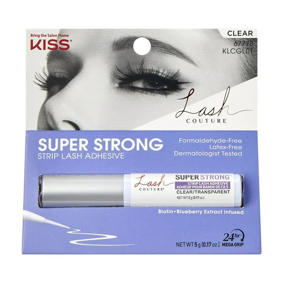KISS Lash Couture Latex-Free Super Strong Strip Eyelash Adhesive, Clear Liquid, 0.17 oz. | Walmart (US)