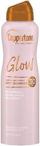 Coppertone Glow Shimmering Sunscreen Spray SPF 30 ounces, pink, 5 Ounce | Amazon (US)