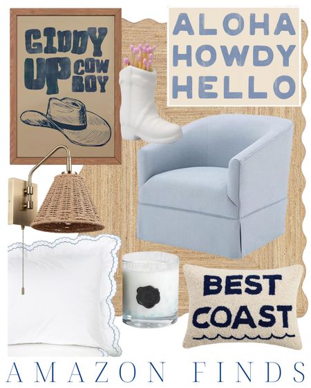 coastal cowboy inspired room | living room | bedroom | home decor | home refresh | bedding | nursery | Amazon finds | Amazon home | Amazon favorites | classic home | traditional home | blue and white | furniture | spring decor | coffee table | southern home | coastal home | grandmillennial home | scalloped | woven | rattan | classic style | preppy style | grandmillennial decor | blue and white decor | classic home decor | traditional home | bedroom decor | bedroom furniture | white dresser | blue chair | brass lamp | floor mirror | euro pillow | white bed | linen duvet | brown side table | blue and white rug | gold mirror

#LTKhome