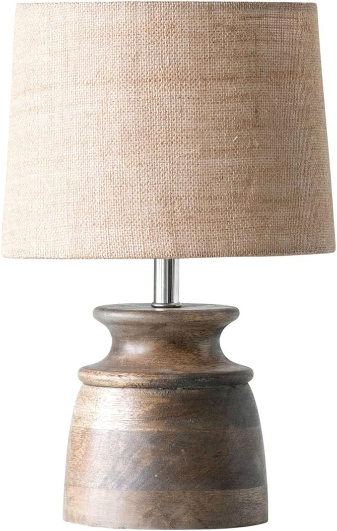 Creative Co-Op Table Lamp, Natural Wood | Amazon (US)
