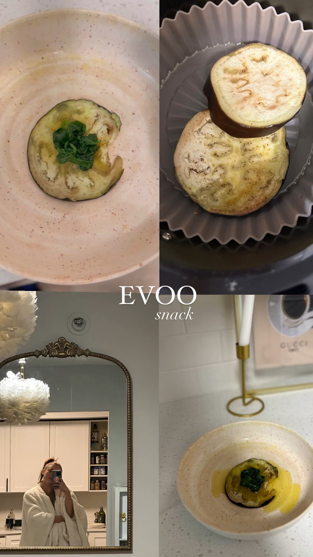 Extra virgin olive oil - cracked pepper - eggplant - spinach 

Gold home decor antique mirror 


#LTKhome #LTKfamily #LTKfitness